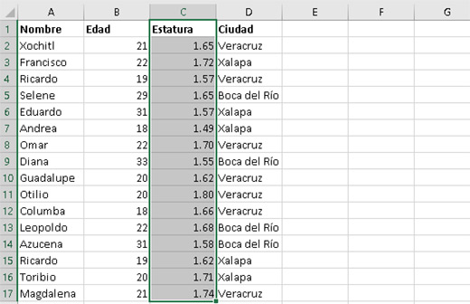 Ordenar datos en Excel - Computación del Golfo