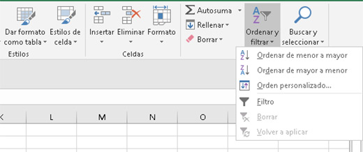 Ordenar datos en Excel - Computación del Golfo